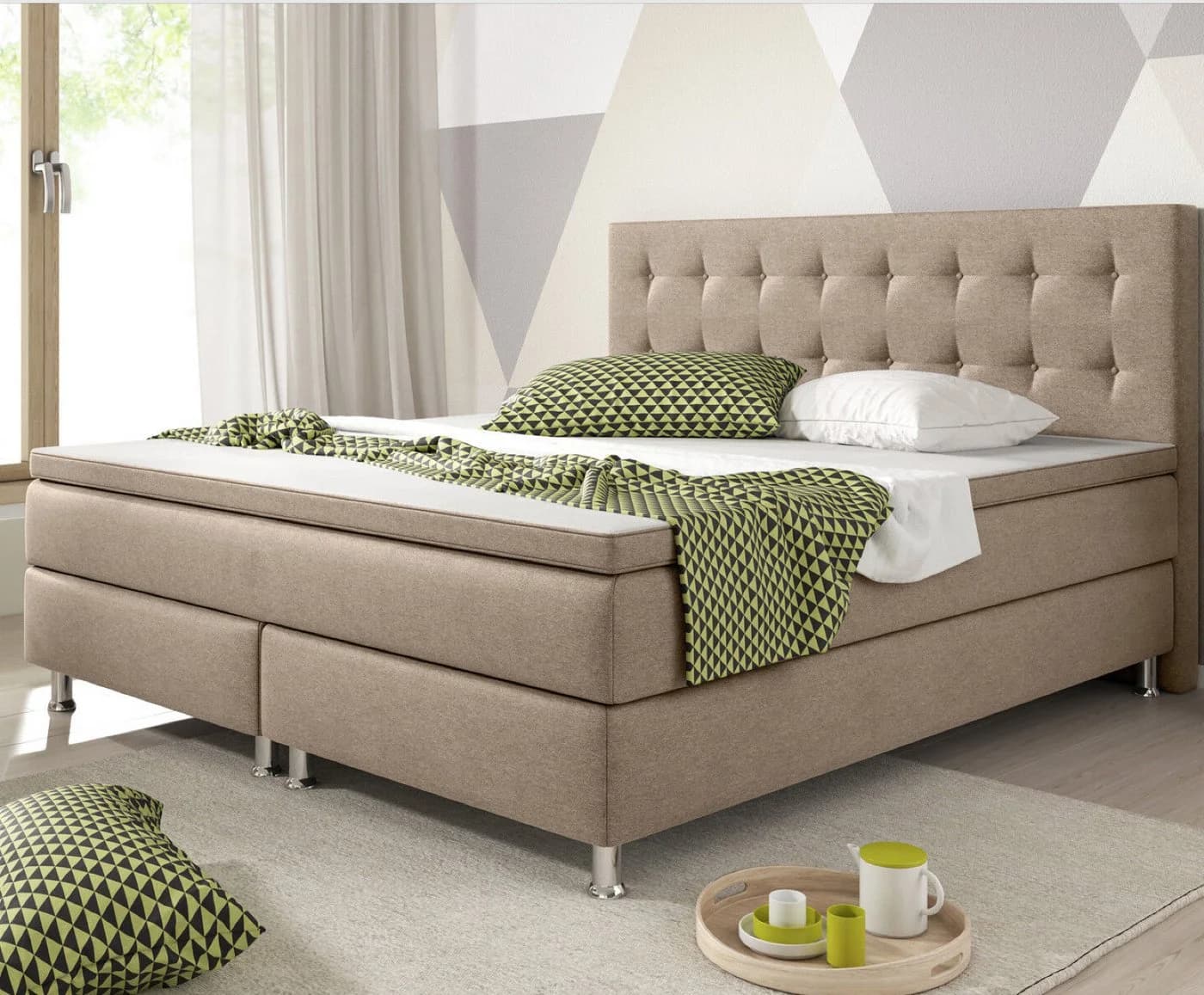 Homeline Boxspringbett 180x200 cm mit Matratze und Topper - Bild 3