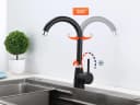 Homeline Küchenarmatur 360° Wasserhahn Küche Mischbatterie Spültisch Schwarz Bild 1
