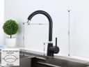 Homeline Küchenarmatur 360° Wasserhahn Küche Mischbatterie Spültisch Schwarz Bild 3