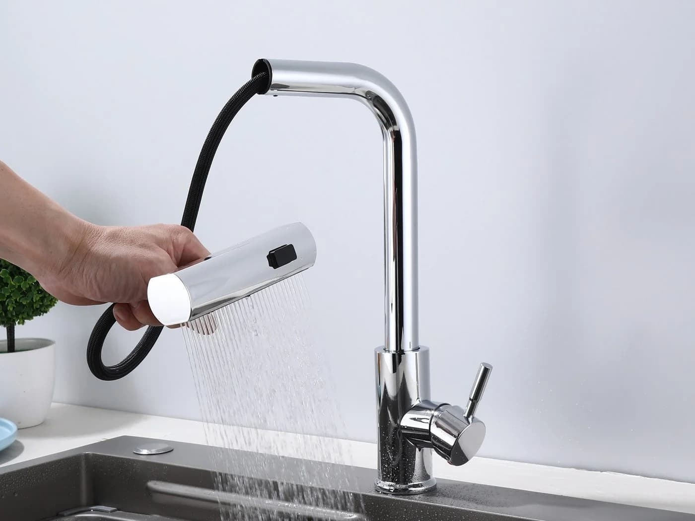 Homeline Küchenarmatur 360° Wasserhahn Küche Mischbatterie Spültisch Chrom - Bild 2
