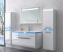 Homeline Badmöbel-Set 6-tlg. Weiß Hochglanz MDF Softclose LED Bild 2