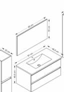 Homeline Badmöbel-Set 90 cm Schwarz/Weiß Marmoroptik Hochglanz Bild 4