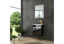 Homeline Badmöbel-Set 3-tlg. Schwarz/Weiß Hochglanz mit Keramik-Becken Bild 1