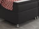 Homeline Boxspringbett 90x200 Schwarz Anthrazit mit Topper Bild 5