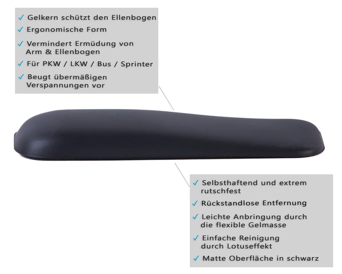 Gel-Buddy Armlehnenkissen Schwarz Polyurethan - Bild 4