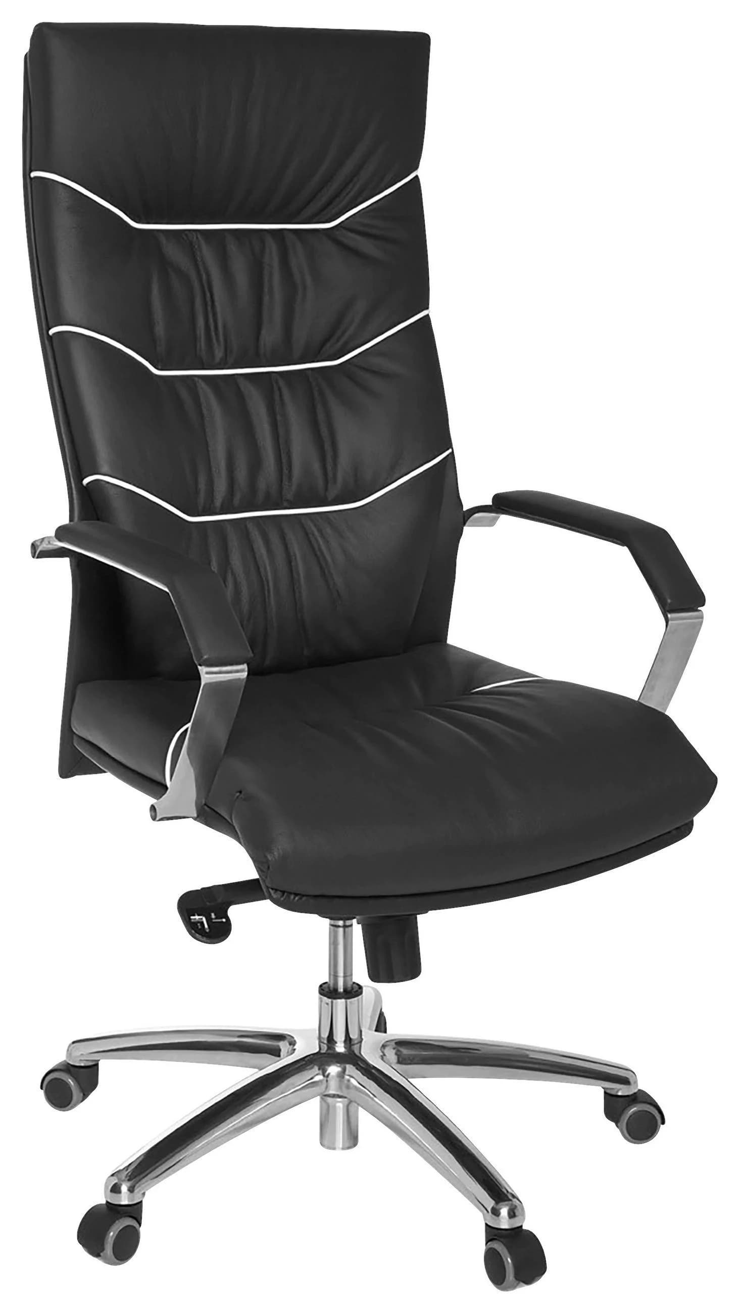 Chefsessel Ferrol Schwarz Leder Garten