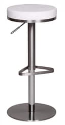Wohnling Barhocker WL1.294 Weiß Edelstahl höhenverstellbar Bild 2