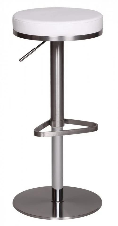 Wohnling Barhocker WL1.294 Weiß Edelstahl höhenverstellbar - Bild 2