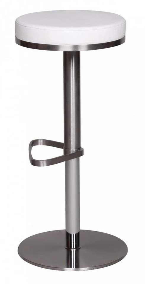 Wohnling Barhocker WL1.294 Weiß Edelstahl höhenverstellbar - Bild 4