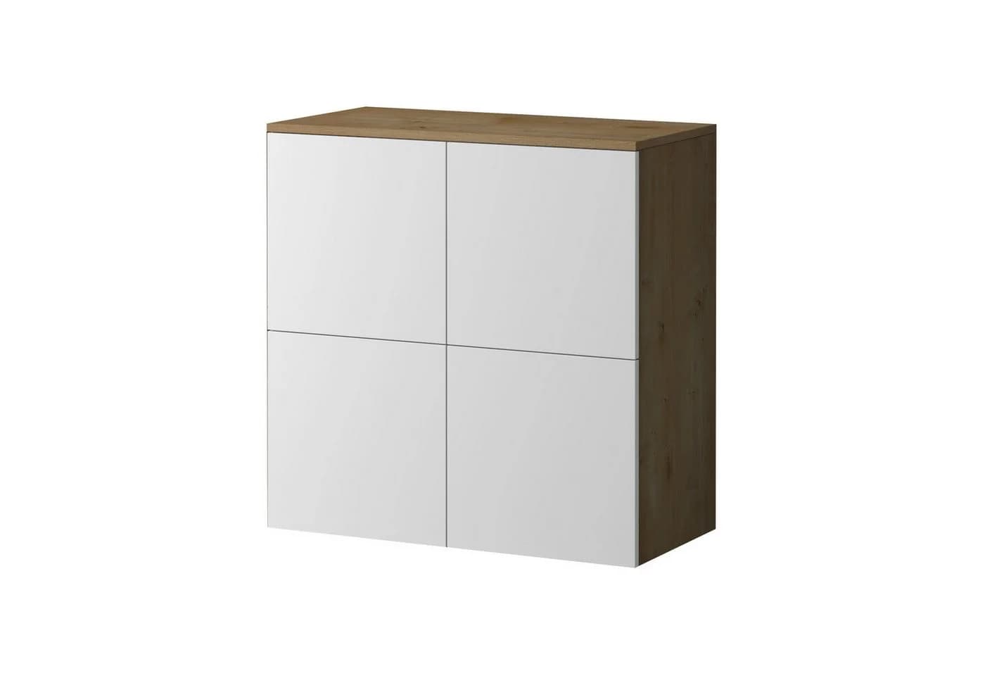 doporro Sideboard Kommode Weiß Matt/Kerneiche Push-to-Open Soft-Close - Bild 2