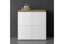 doporro Sideboard Kommode Weiß Matt/Kerneiche Push-to-Open Soft-Close Bild 4