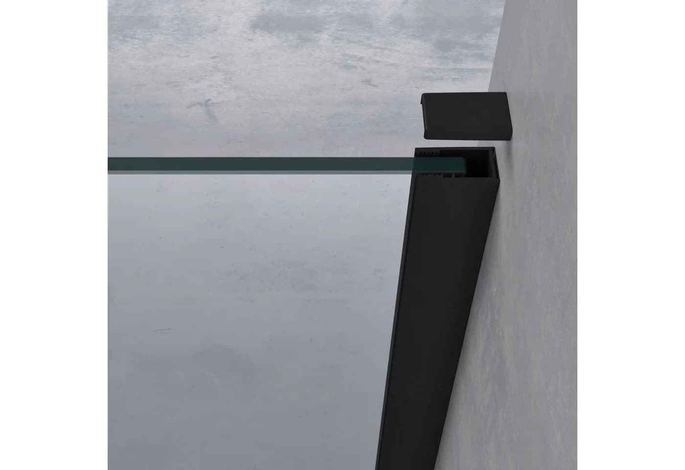 doporro Duschwand Bremen in Schwarz mit Nano ESG-Glas - Bild 3