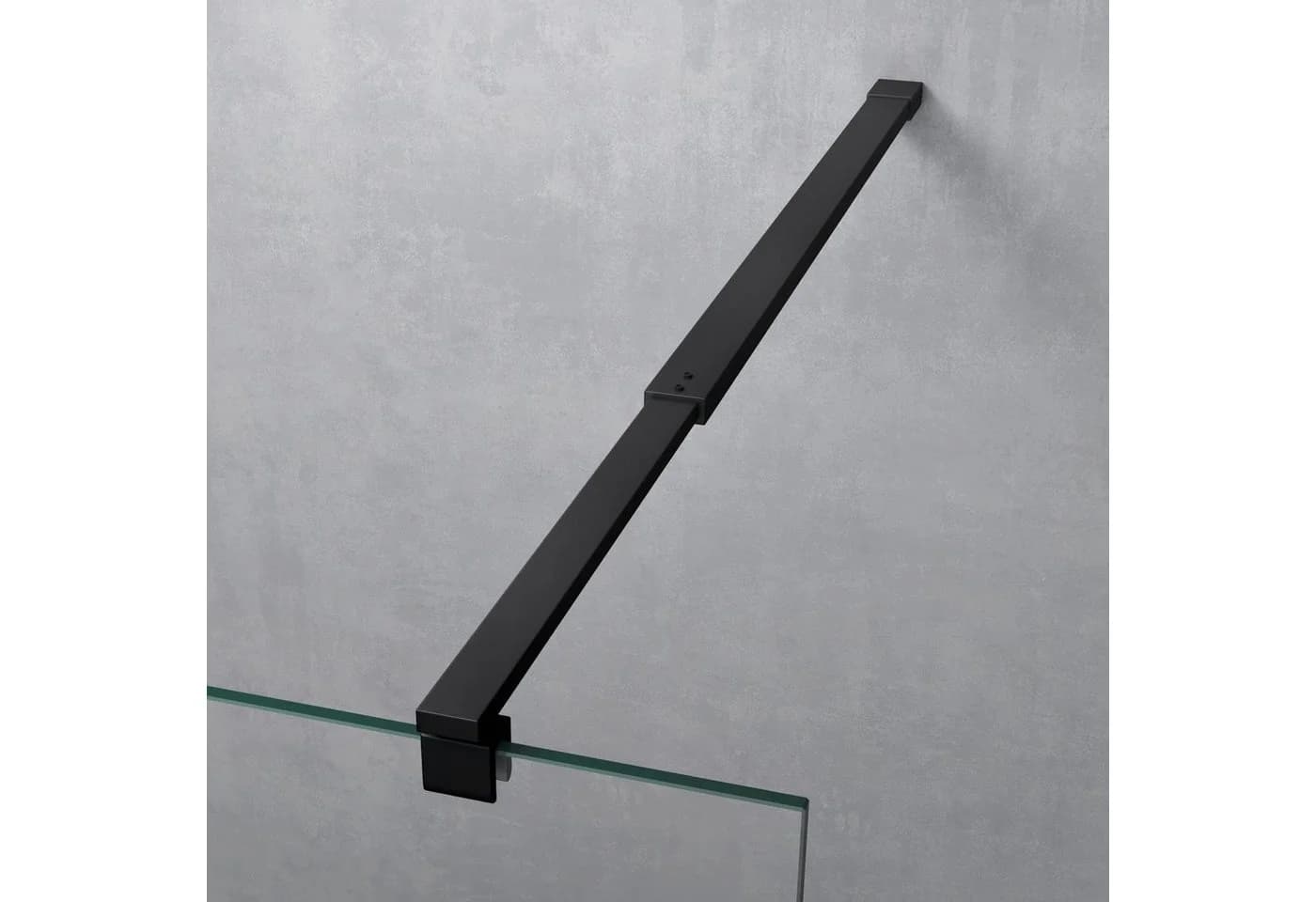 doporro Duschwand Bremen in Schwarz mit Nano ESG-Glas - Bild 5