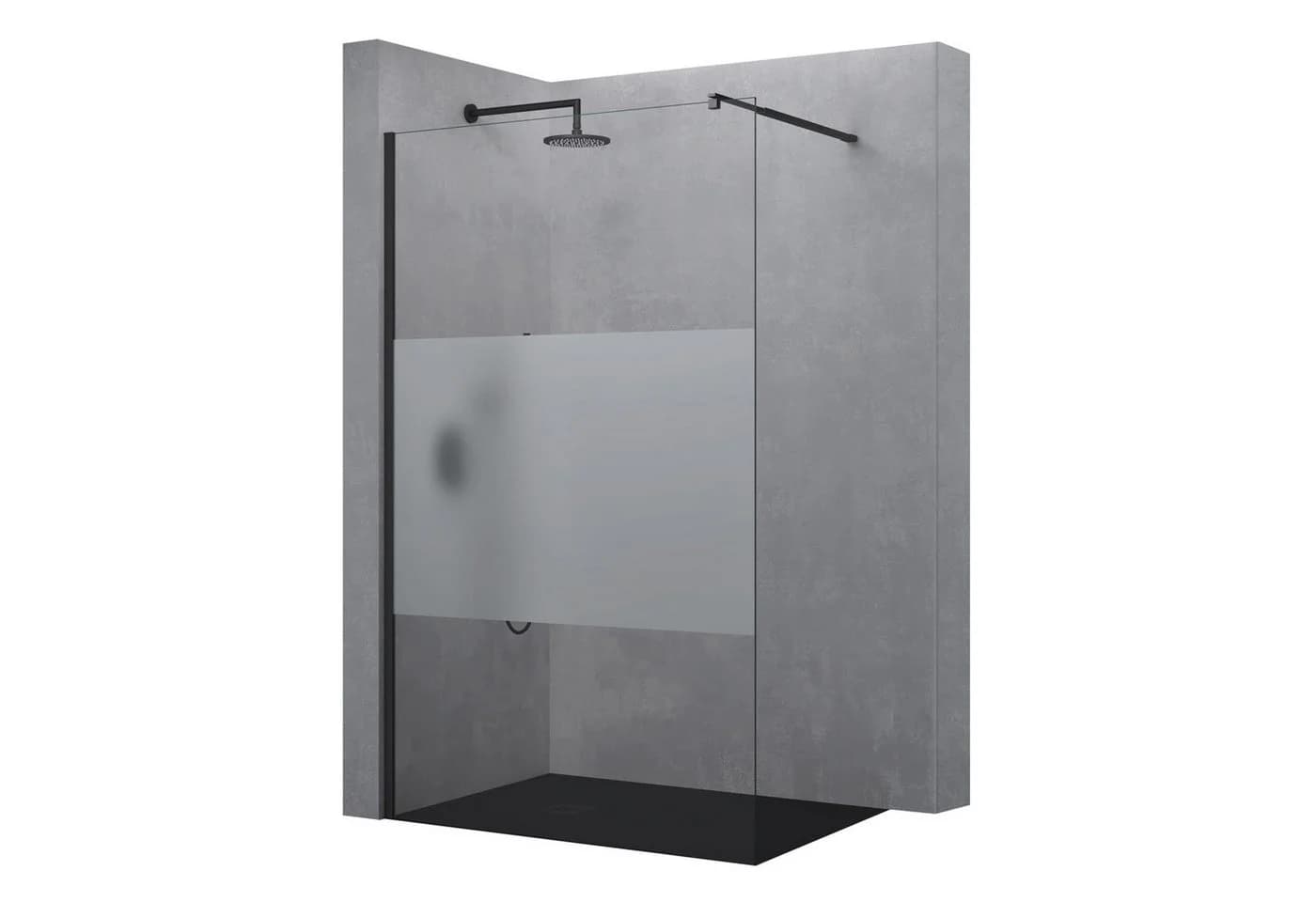 doporro Duschwand Bremen Schwarz ESG-Glas Nano - Bild 2