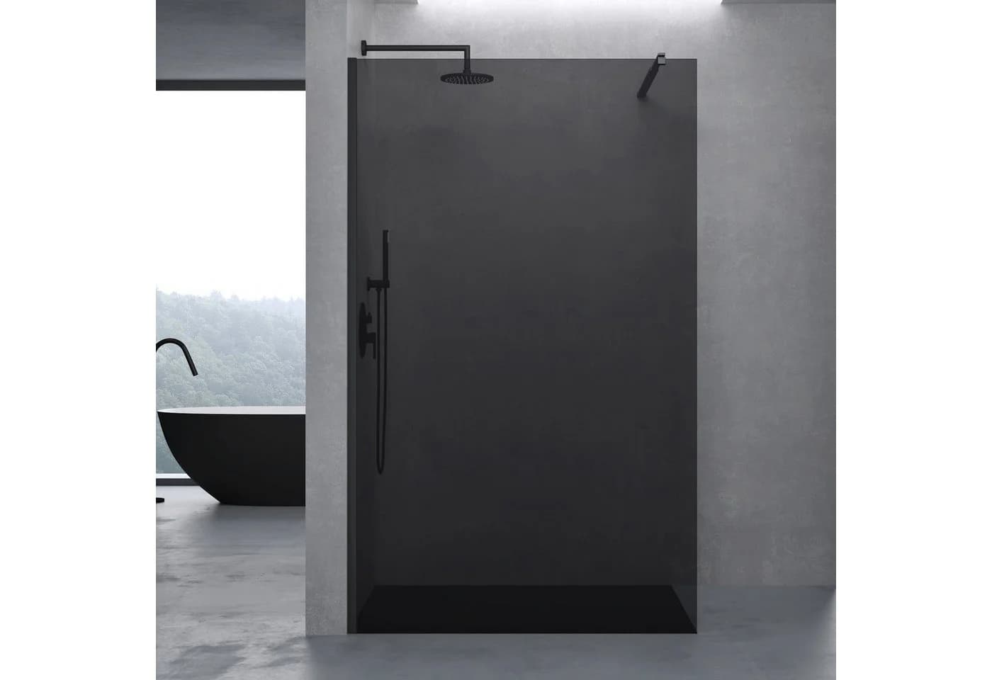 doporro Walk-in-Dusche Duschwand schwarz Profil Nano Glas, Einscheibensicherheitsglas - Bild 3