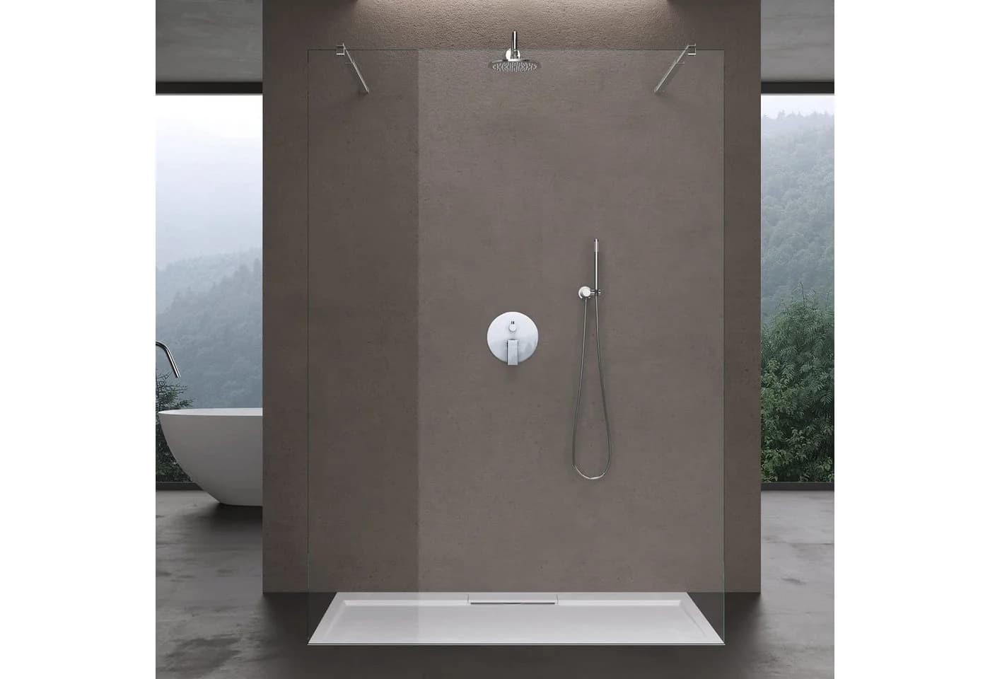 doporro Walk-in-Dusche Duschwand mit ESG-Sicherheitsglas & Edelstahl