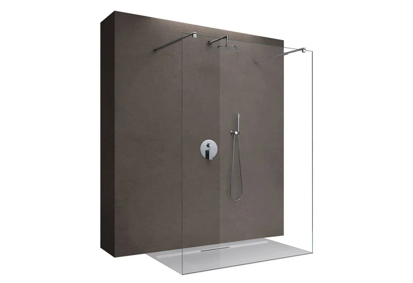doporro Walk-in-Dusche Duschwand mit ESG-Sicherheitsglas & Edelstahl - Bild 2