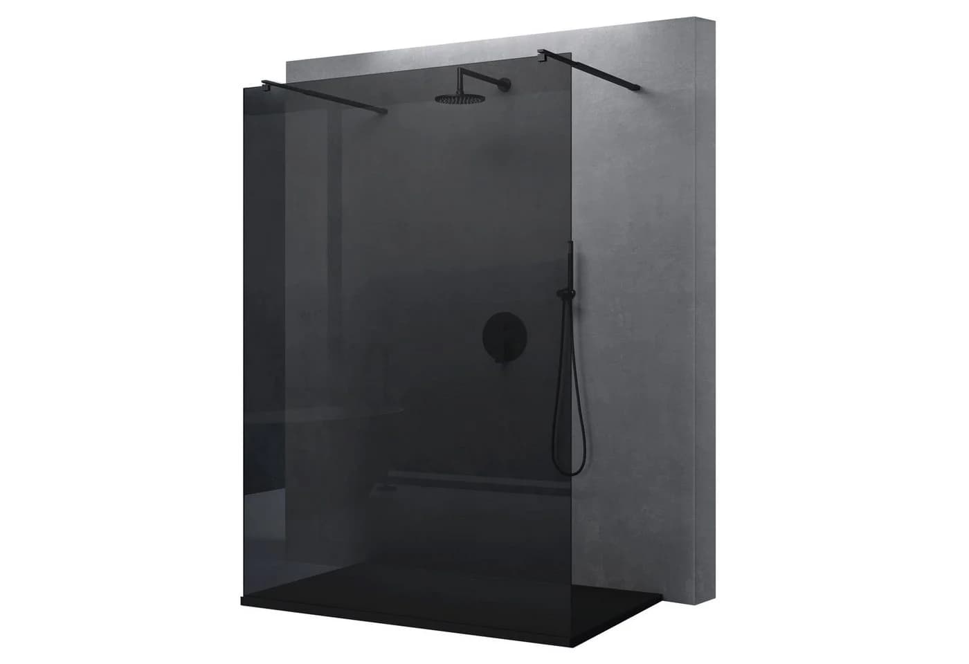 doporro Walk-in-Duschwand 10mm ESG-Glas Schwarz - Bild 2