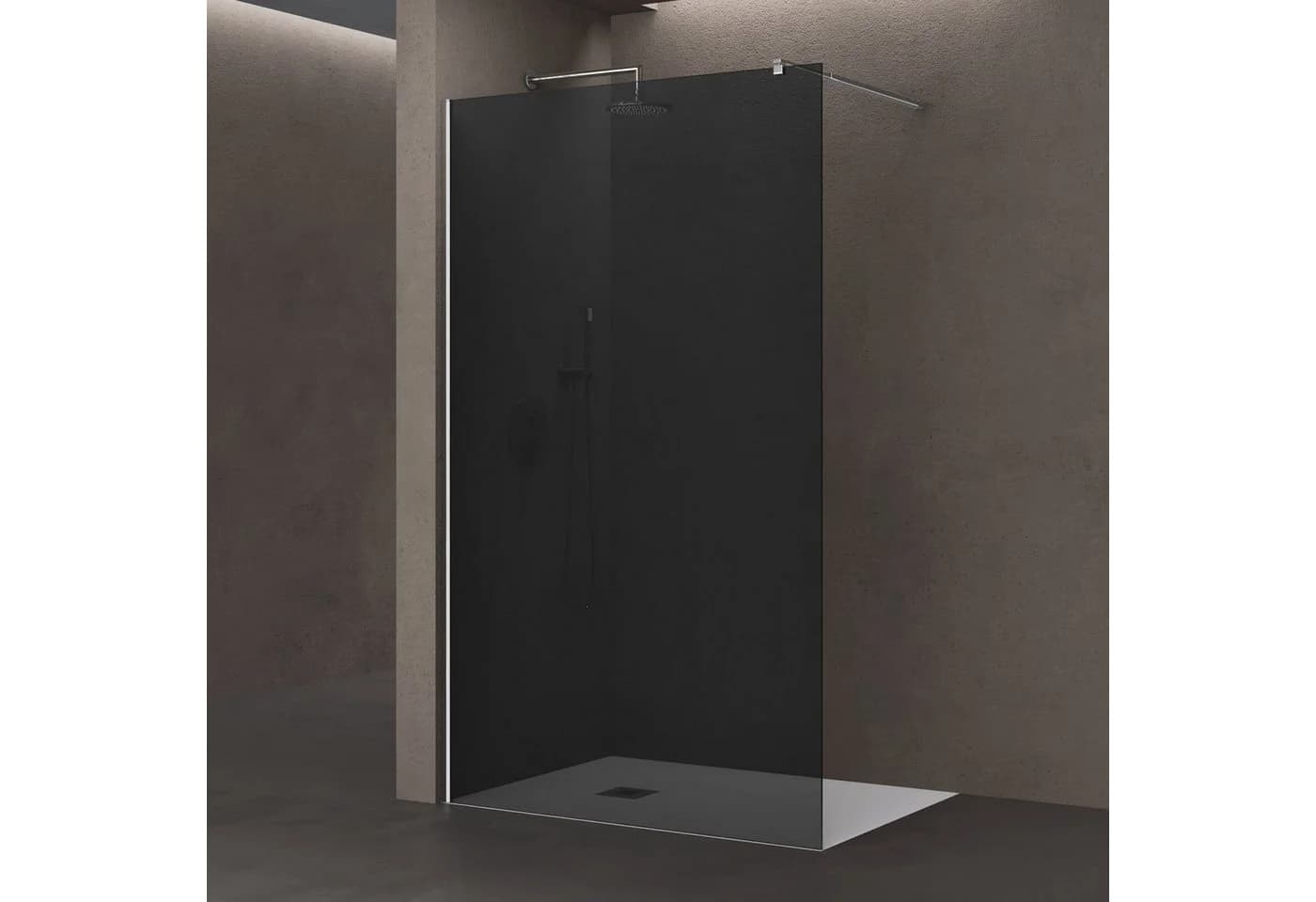 doporro Walk-in-Dusche Duschwand ESG-Glas NANO Grau 200cm