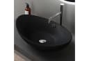 doporro Aufsatzwaschbecken Oval Keramik Br818 Nano-Versiegelung Matt Schwarz Bild 1