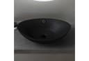doporro Aufsatzwaschbecken Oval Keramik Br818 Nano-Versiegelung Matt Schwarz Bild 4