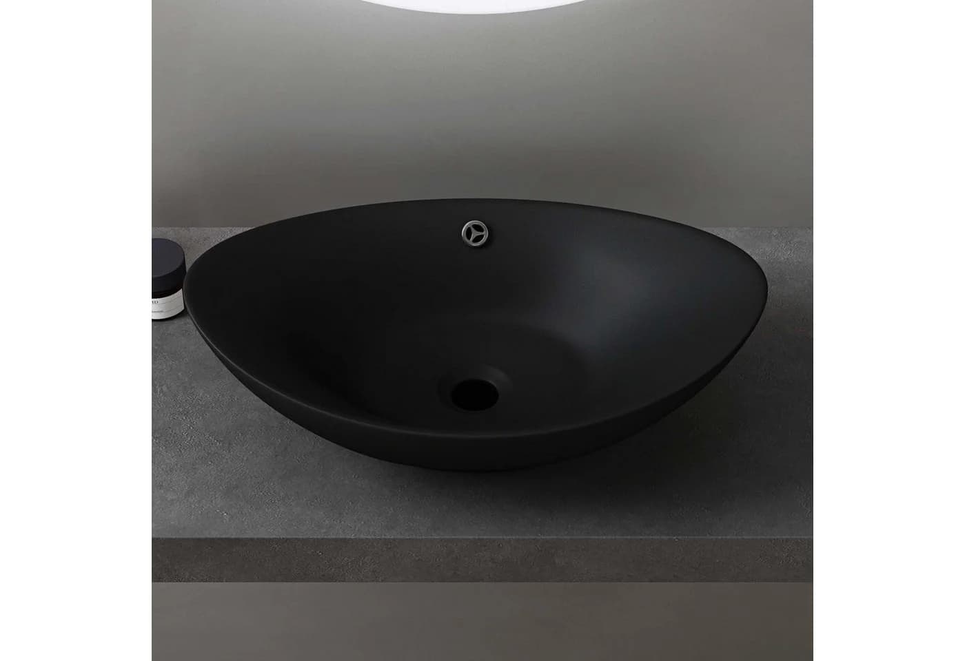 doporro Aufsatzwaschbecken Oval Keramik Br818 Nano-Versiegelung Matt Schwarz - Bild 4