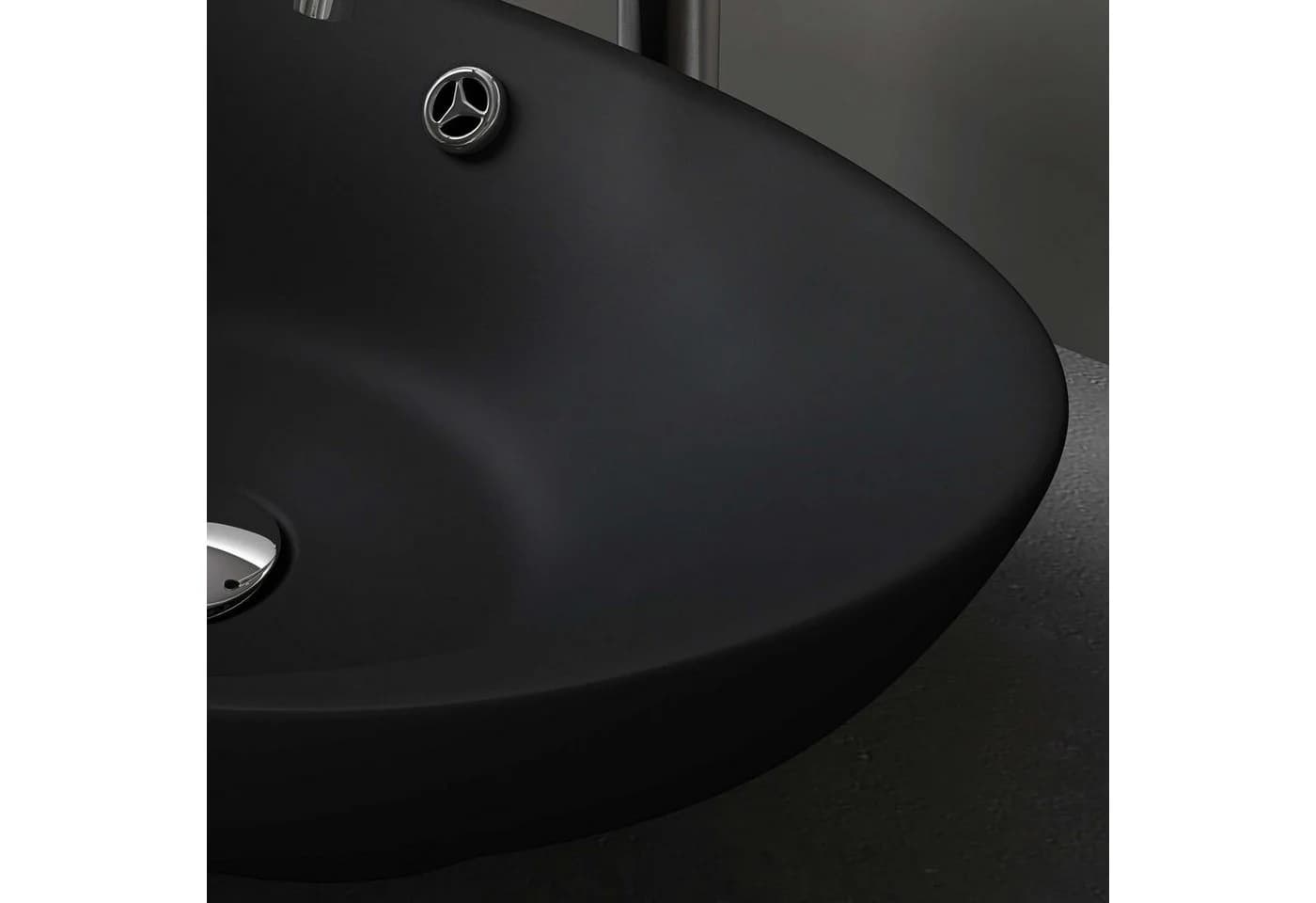 doporro Aufsatzwaschbecken Oval Keramik Br818 Nano-Versiegelung Matt Schwarz - Bild 5