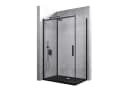 doppo Eckdusche Duschkabine Schiebetür 8mm ESG Schwarz 195x110x70cm Bild 2