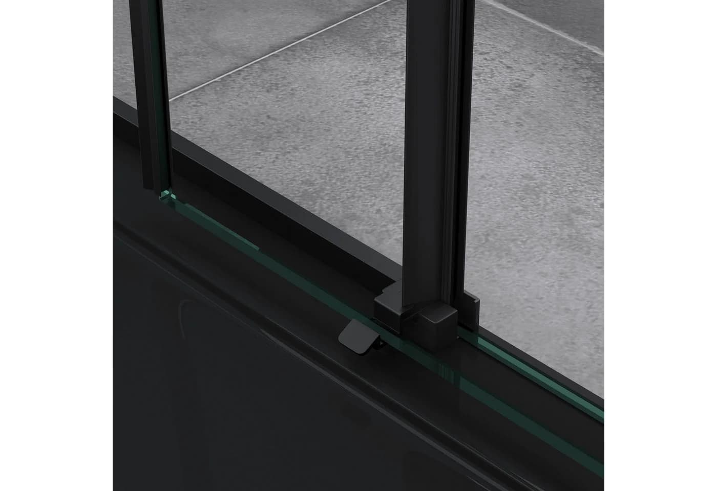 doppo Eckdusche Duschkabine Schiebetür 8mm ESG Schwarz 195x110x70cm - Bild 4