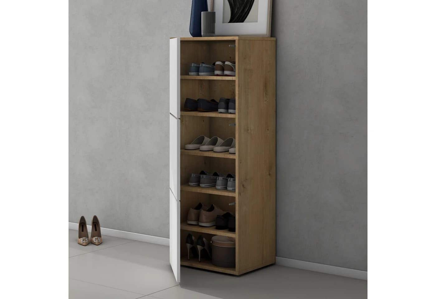 doporro Schuhschrank Schuhregal Schuhkipper mit 3 Fächern