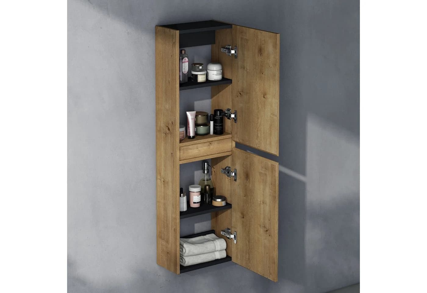 doporro Hänge-Seitenschrank Verona Eiche Greige Soft-Close - Bild 4