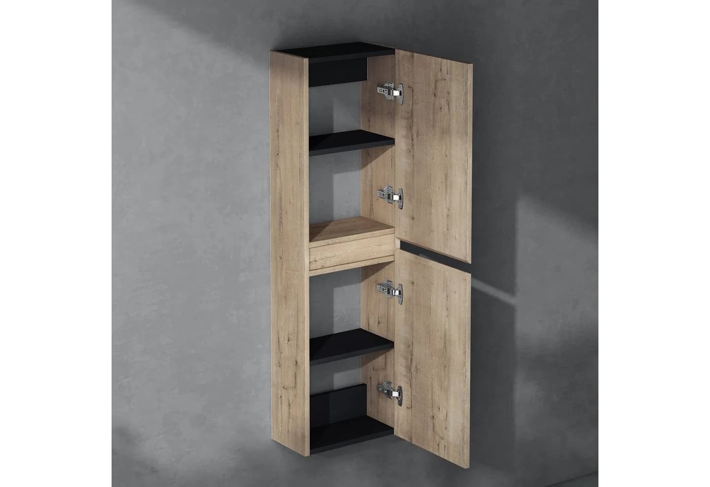 doporro Hänge-Seitenschrank Verona Eiche Greige mit Soft-Close - Bild 4