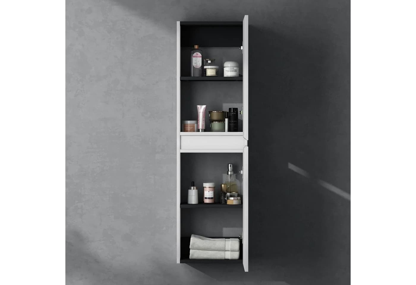 doporro Hänge-Seitenschrank Verona Weiß Bad Hochschrank - Bild 3