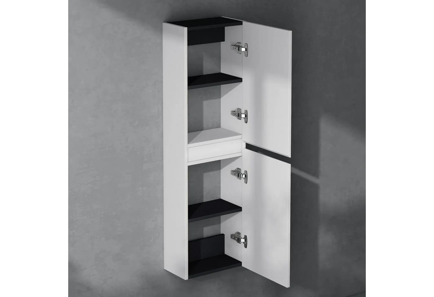 doporro Hänge-Seitenschrank Verona Weiß Bad Hochschrank - Bild 4