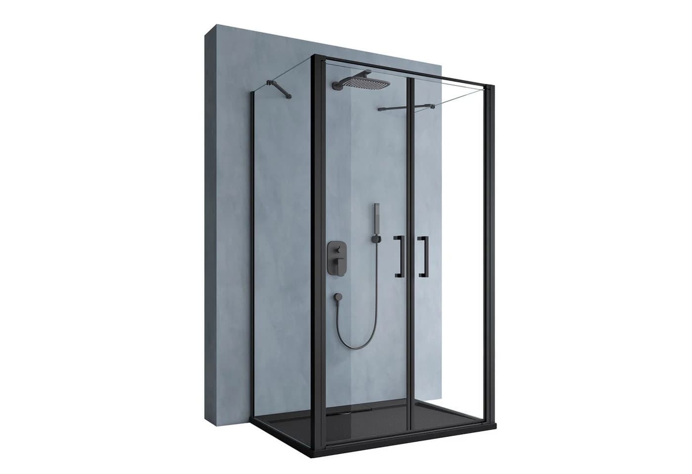 doporro Grossraumdusche Duschkabine U-Form Sicherheitsglas Klarglas - Bild 2