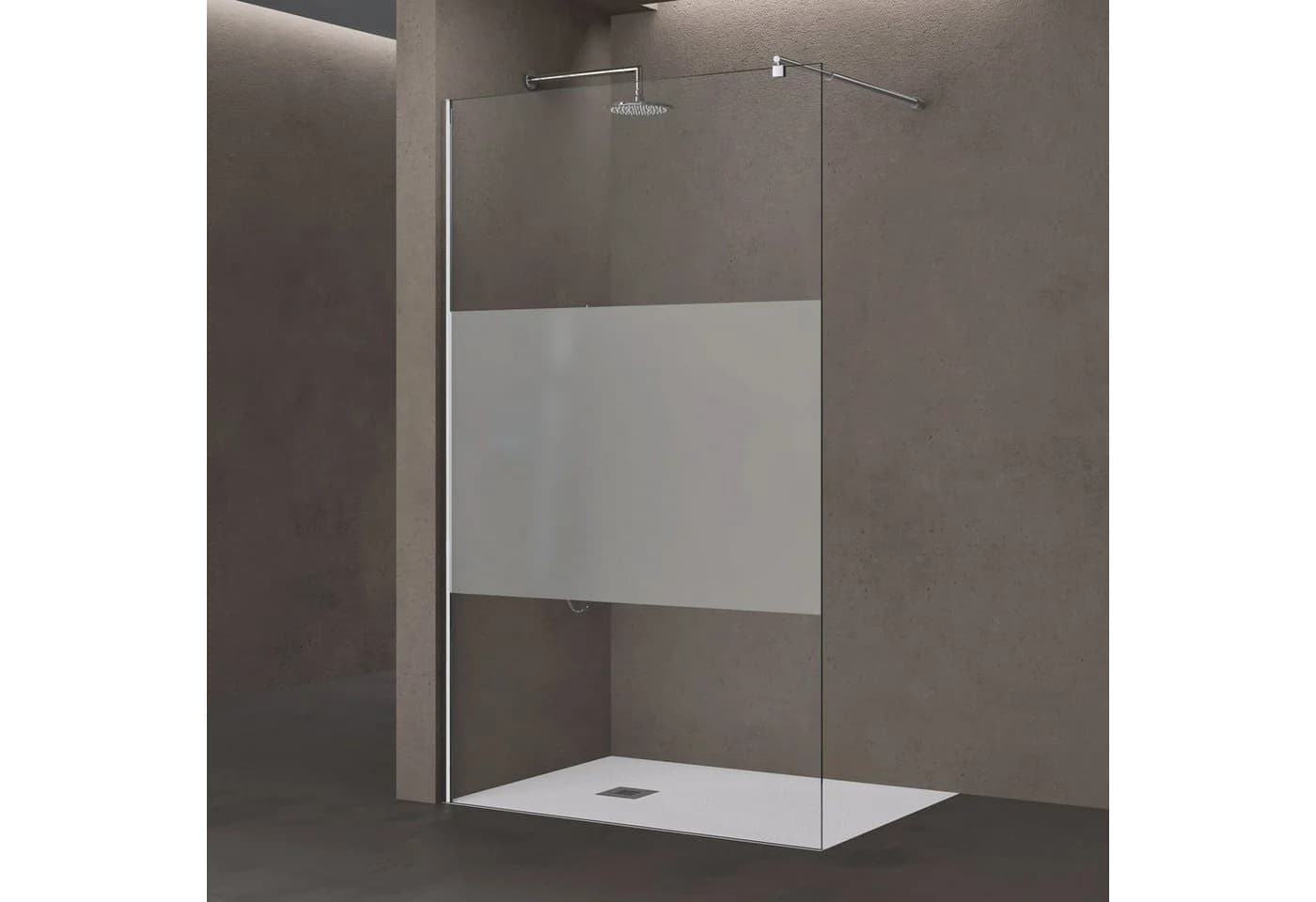 doporro Duschwand Bremen 8mm ESG Glas Edelstahl Stabilisator