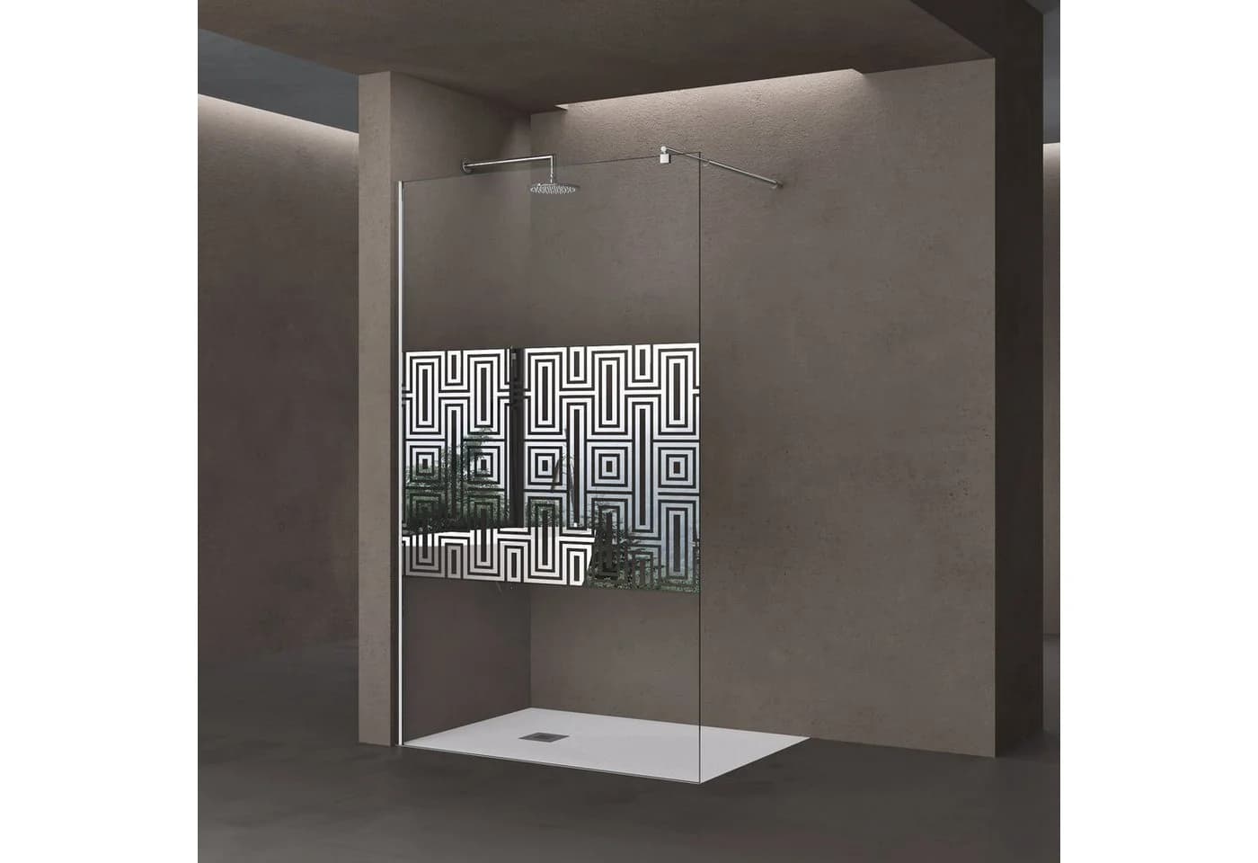 doporro Duschwand Bremen02DM 10mm ESG Glas Eisschollen