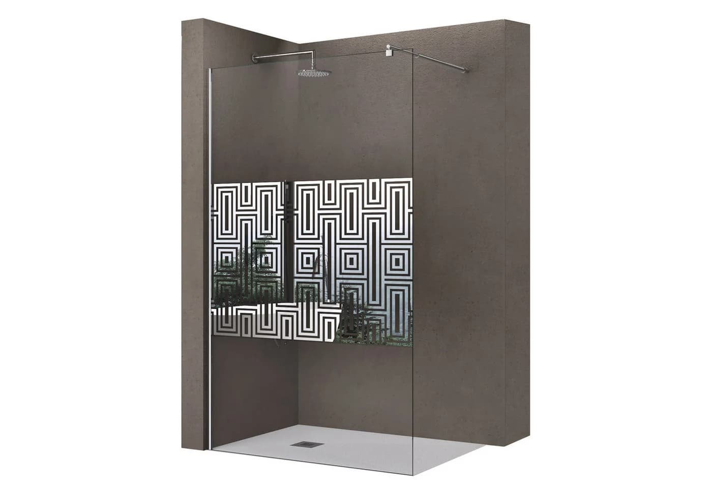 doporro Duschwand Bremen02DM 10mm ESG Glas Eisschollen - Bild 2