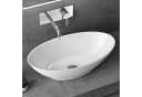 doporro Aufsatzwaschbecken Oval Mineralguss Weiß Bild 1