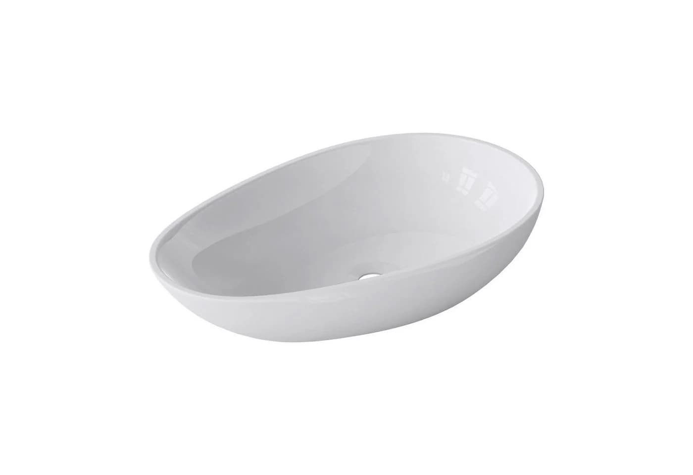 doporro Aufsatzwaschbecken Oval Weiß Gussmarmor - Bild 2