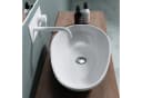 doporro Aufsatzwaschbecken Oval Weiß Gussmarmor Bild 3