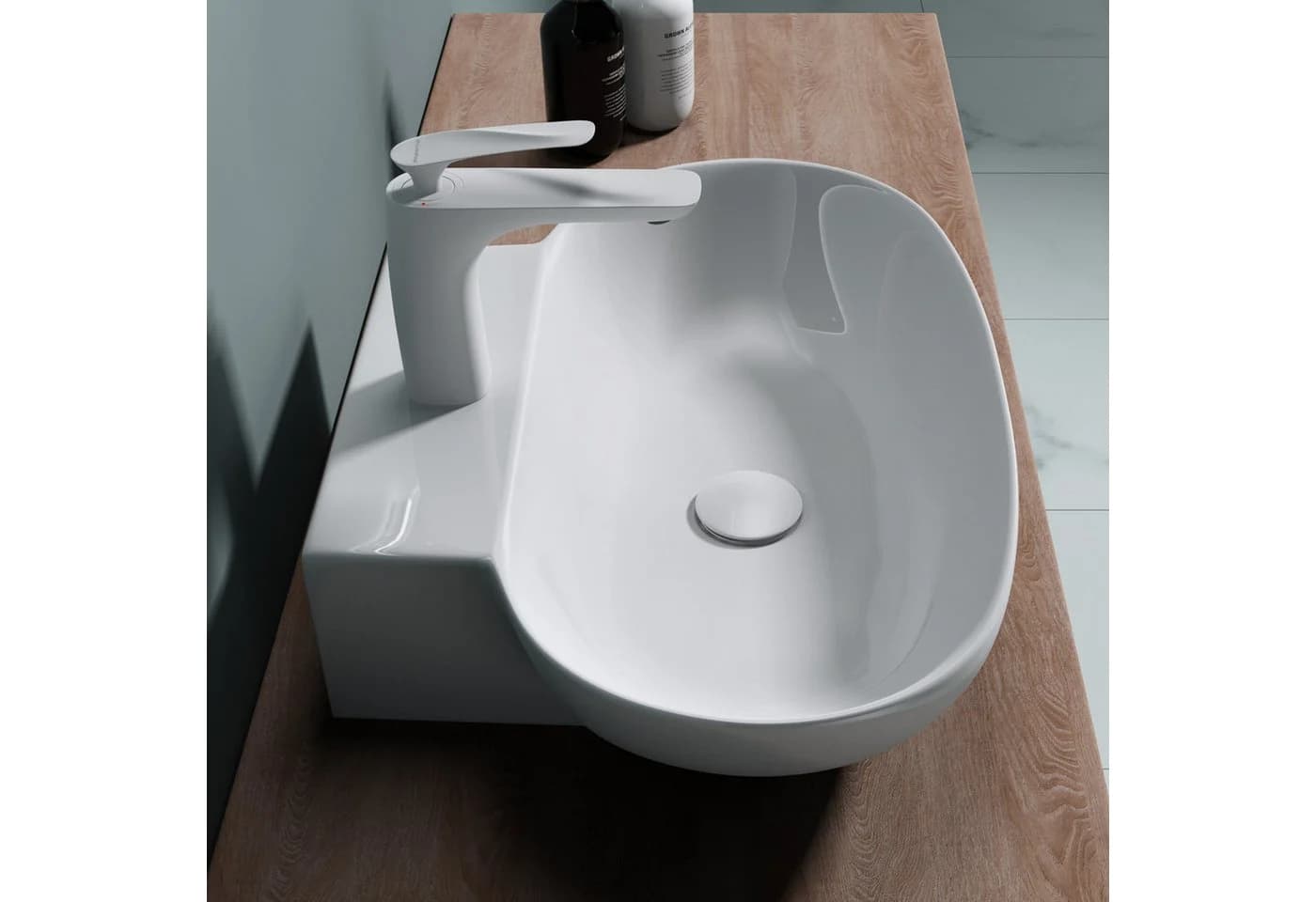 doppo Keramik Waschbecken Aufsatzwaschbecken Hängewaschbecken Nano-Schutz - Bild 4