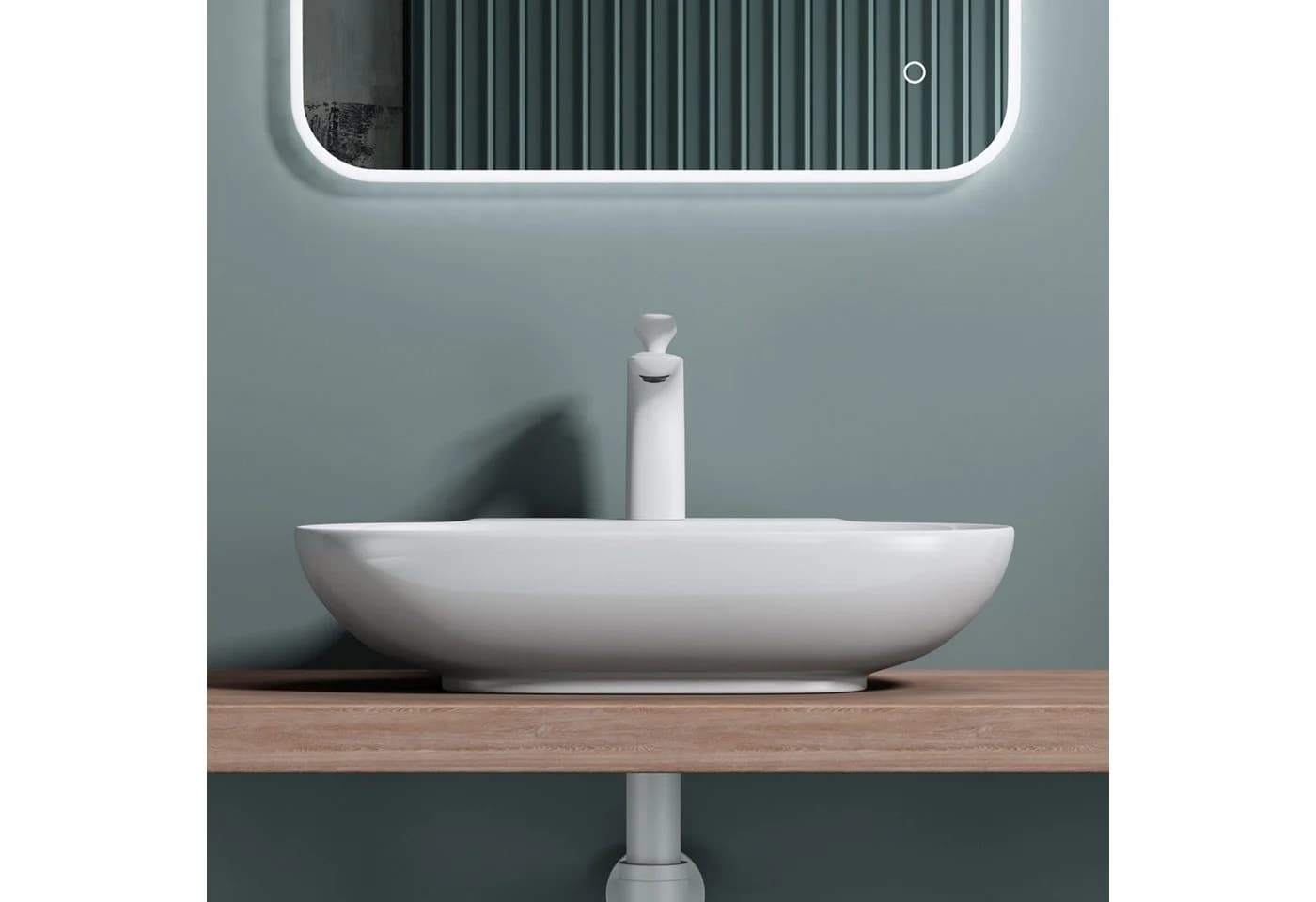 doppo Keramik Waschbecken Aufsatzwaschbecken Hängewaschbecken Nano-Schutz - Bild 5