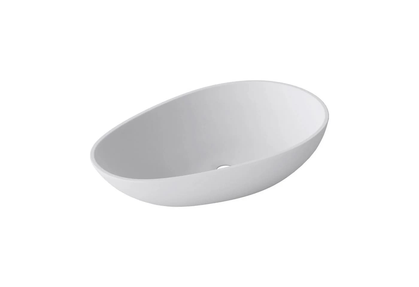 doporro Aufsatzwaschbecken Oval Weiß Gussmarmor - Bild 2