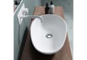 doporro Aufsatzwaschbecken Oval Weiß Gussmarmor Bild 3
