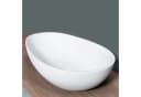 doporro Aufsatzwaschbecken Oval Weiß Gussmarmor Bild 5