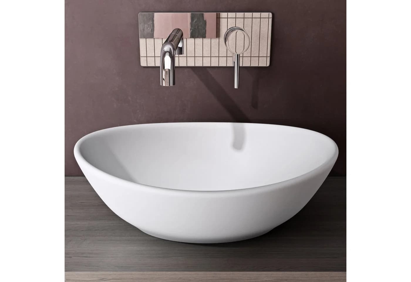 doporro Aufsatzwaschbecken Brüssel205 Oval Weiß Keramik - Bild 3