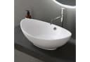 doporro Aufsatzwaschbecken Oval Keramik Br818 Nano-Versiegelung Matt Weiß Bild 1