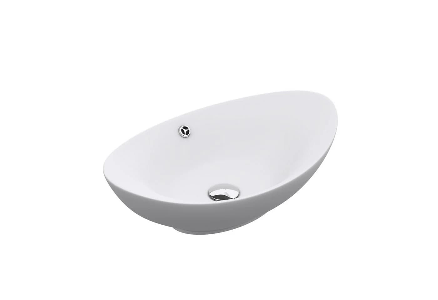 doporro Aufsatzwaschbecken Oval Keramik Br818 Nano-Versiegelung Matt Weiß - Bild 2