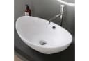 doporro Aufsatzwaschbecken Oval Keramik Br818 Nano-Versiegelung Matt Weiß Bild 3